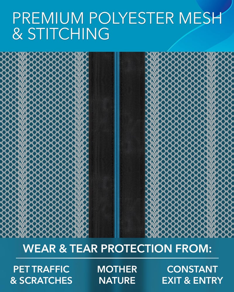Flux Phenom The Original Magnetic Screen Door 38x82 Inch - Easy Install  Strong Magnet Strength  Self-Sealing Mesh  Pet Tested  Hands-Free Entry  Door Screen Magnetic Closure  Keeps Bugs Out - Gray - Image 5